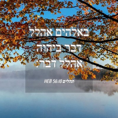 Picture 04 - תהלים 56:10 HEB - באלהים אהלל דבר ביהוה אהלל - Bible Verse Picture