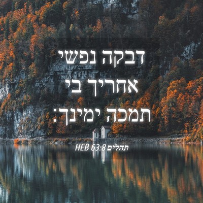 Picture 04 - תהלים 63:8 HEB - דבקה נפשי אחריך בי תמכה - Bible Verse Picture