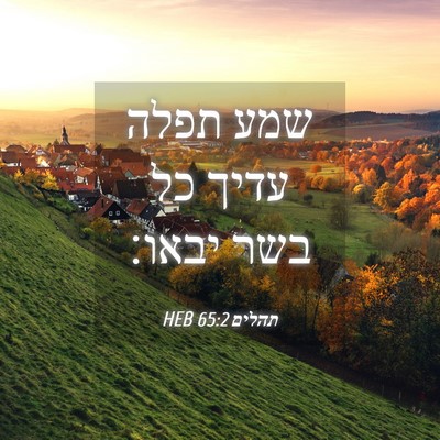 Picture 04 - תהלים 65:2 HEB - שמע תפלה עדיך כל בשר - Bible Verse Picture