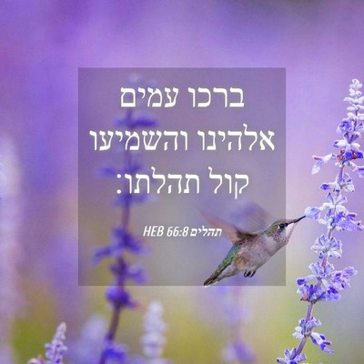Picture 04 - תהלים 66:8 HEB - ברכו עמים אלהינו והשמיעו - Bible Verse Picture