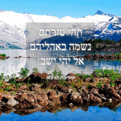 Picture 04 - תהלים 69:25 HEB - תהי טירתם נשמה באהליהם אל - Bible Verse Picture