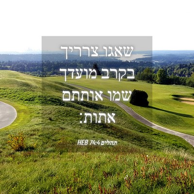 Picture 04 - תהלים 74:4 HEB - שאגו צרריך בקרב מועדך שמו - Bible Verse Picture