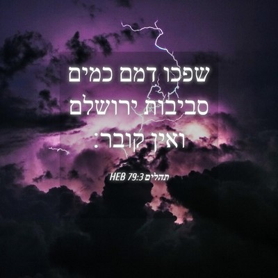 Picture 04 - תהלים 79:3 HEB - שפכו דמם כמים סביבות - Bible Verse Picture