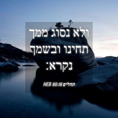 Picture 04 - תהלים 80:18 HEB - ולא נסוג ממך תחינו ובשמך - Bible Verse Picture