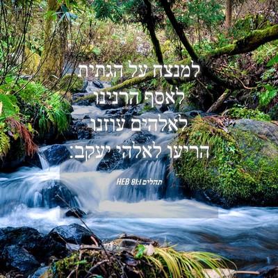 Picture 04 - תהלים 81:1 HEB - למנצח על הגתית לאסף הרנינו - Bible Verse Picture