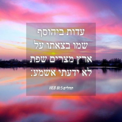 Picture 04 - תהלים 81:5 HEB - עדות ביהוסף שמו בצאתו על - Bible Verse Picture