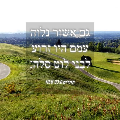 Picture 04 - תהלים 83:8 HEB - גם אשור נלוה עמם היו זרוע - Bible Verse Picture