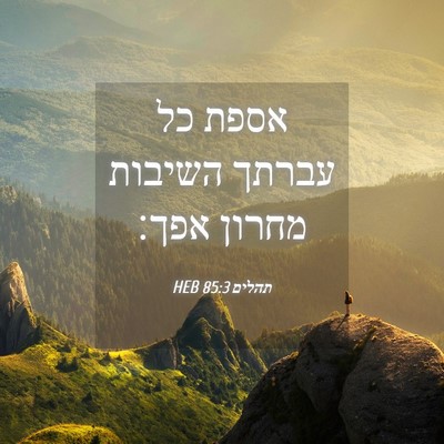 Picture 04 - תהלים 85:3 HEB - אספת כל עברתך השיבות מחרון - Bible Verse Picture