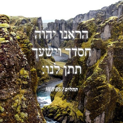 Picture 04 - תהלים 85:7 HEB - הראנו יהוה חסדך וישעך תתן - Bible Verse Picture
