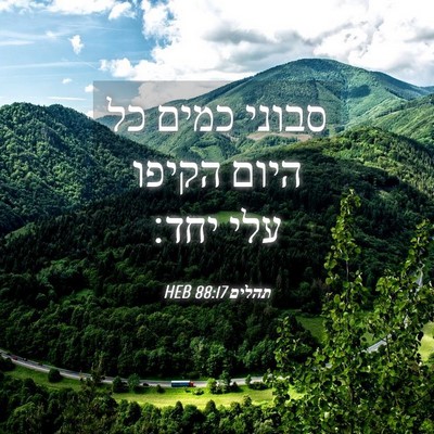 Picture 04 - תהלים 88:17 HEB - סבוני כמים כל היום הקיפו - Bible Verse Picture