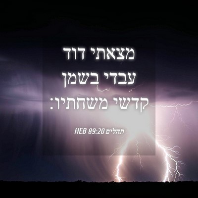 Picture 04 - תהלים 89:20 HEB - מצאתי דוד עבדי בשמן קדשי - Bible Verse Picture