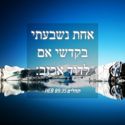 Picture 04 - תהלים 89:35 HEB - אחת נשבעתי בקדשי אם לדוד - Bible Verse Picture