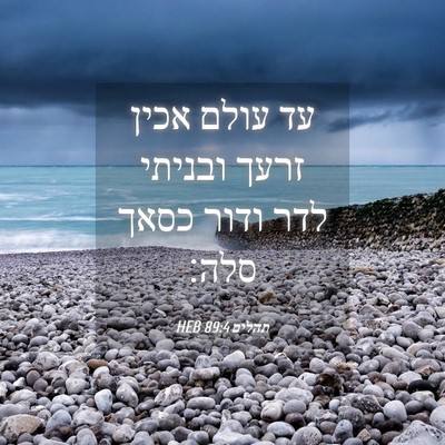 Picture 04 - תהלים 89:4 HEB - עד עולם אכין זרעך ובניתי - Bible Verse Picture