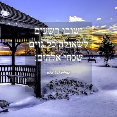 Picture 04 - תהלים 9:17 HEB - ישובו רשעים לשאולה כל גוים - Bible Verse Picture