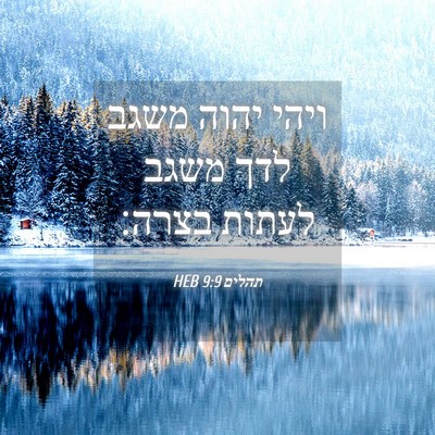 Picture 04 - תהלים 9:9 HEB - ויהי יהוה משגב לדך משגב - Bible Verse Picture