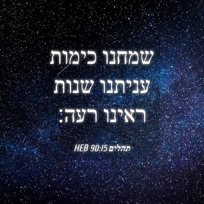Picture 04 - תהלים 90:15 HEB - שמחנו כימות עניתנו שנות - Bible Verse Picture