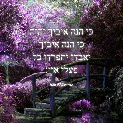 Picture 04 - תהלים 92:9 HEB - כי הנה איביך יהוה כי הנה - Bible Verse Picture