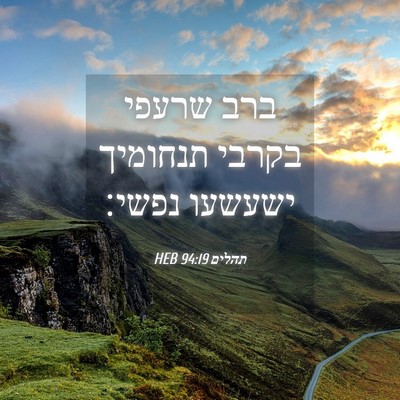 Picture 04 - תהלים 94:19 HEB - ברב שרעפי בקרבי תנחומיך - Bible Verse Picture