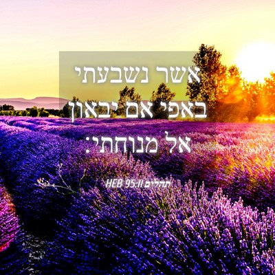 Picture 04 - תהלים 95:11 HEB - אשר נשבעתי באפי אם יבאון אל - Bible Verse Picture