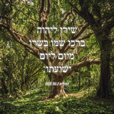 Picture 04 - תהלים 96:2 HEB - שירו ליהוה ברכו שמו בשרו - Bible Verse Picture