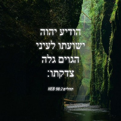 Picture 04 - תהלים 98:2 HEB - הודיע יהוה ישועתו לעיני - Bible Verse Picture