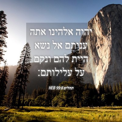 Picture 04 - תהלים 99:8 HEB - יהוה אלהינו אתה עניתם אל - Bible Verse Picture