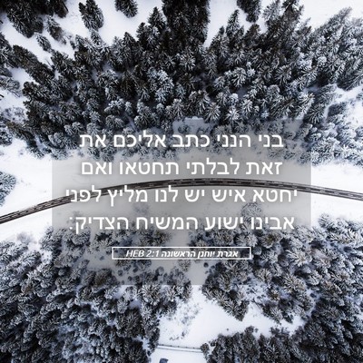 Picture 05 - אגרת יוחנן הראשונה 2:1 HEB - בני הנני כתב אליכם את זאת - Bible Verse Picture