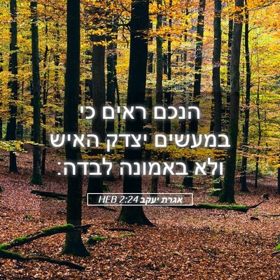 Picture 05 - אגרת יעקב 2:24 HEB - הנכם ראים כי במעשים יצדק - Bible Verse Picture