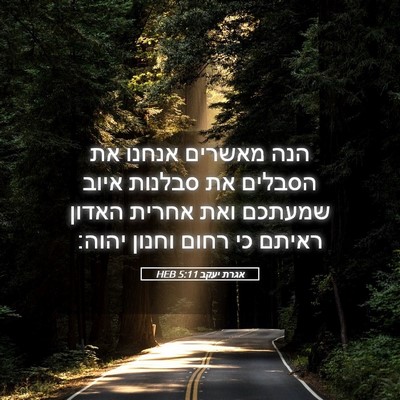 Picture 05 - אגרת יעקב 5:11 HEB - הנה מאשרים אנחנו את הסבלים - Bible Verse Picture