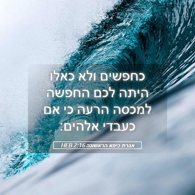 Picture 05 - אגרת כיפא הראשונה 2:16 HEB - כחפשים ולא כאלו היתה לכם - Bible Verse Picture