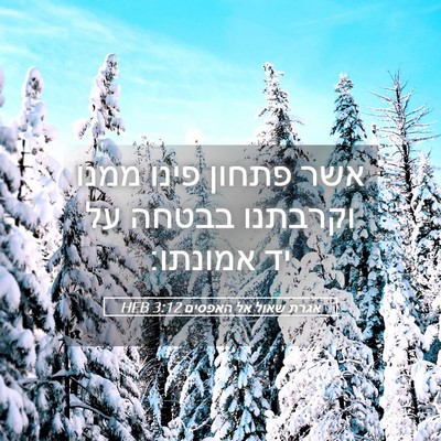 Picture 05 - אגרת שאול אל האפסים 3:12 HEB - אשר פתחון פינו ממנו - Bible Verse Picture