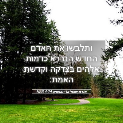 Picture 05 - אגרת שאול אל האפסים 4:24 HEB - ותלבשו את האדם החדש הנברא - Bible Verse Picture