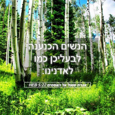 Picture 05 - אגרת שאול אל האפסים 5:22 HEB - הנשים הכנענה לבעליכן כמו - Bible Verse Picture
