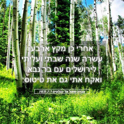 Picture 05 - אגרת שאול אל הגלטים 2:1 HEB - אחרי כן מקץ ארבע עשרה שנה - Bible Verse Picture