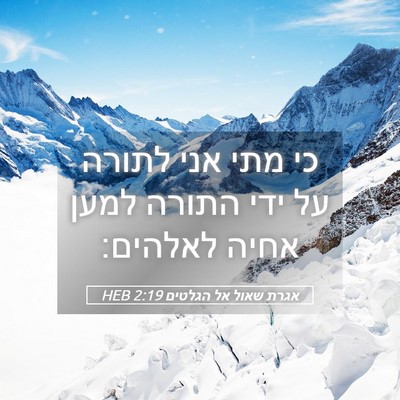 Picture 05 - אגרת שאול אל הגלטים 2:19 HEB - כי מתי אני לתורה על ידי - Bible Verse Picture