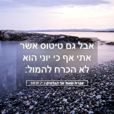 Picture 05 - אגרת שאול אל הגלטים 2:3 HEB - אבל גם טיטוס אשר אתי אף כי - Bible Verse Picture