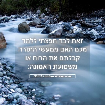 Picture 05 - אגרת שאול אל הגלטים 3:2 HEB - זאת לבד חפצתי ללמד מכם האם - Bible Verse Picture