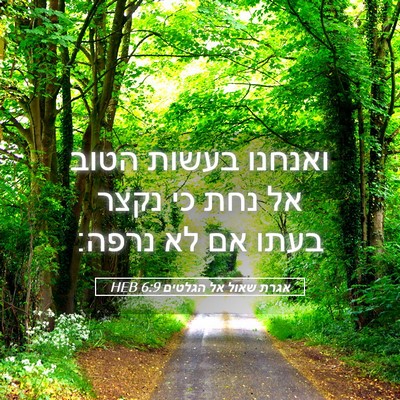Picture 05 - אגרת שאול אל הגלטים 6:9 HEB - ואנחנו בעשות הטוב אל נחת כי - Bible Verse Picture