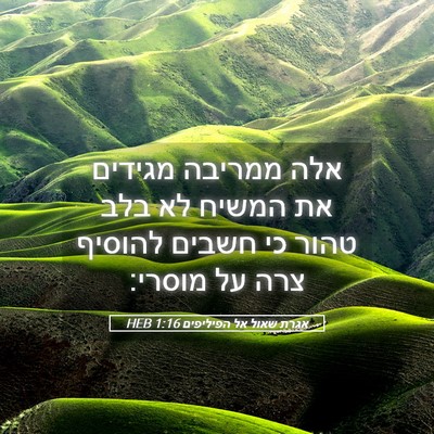 Picture 05 - אגרת שאול אל הפיליפים 1:16 HEB - אלה ממריבה מגידים את המשיח - Bible Verse Picture