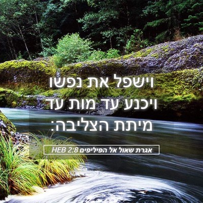 Picture 05 - אגרת שאול אל הפיליפים 2:8 HEB - וישפל את נפשו ויכנע עד מות - Bible Verse Picture