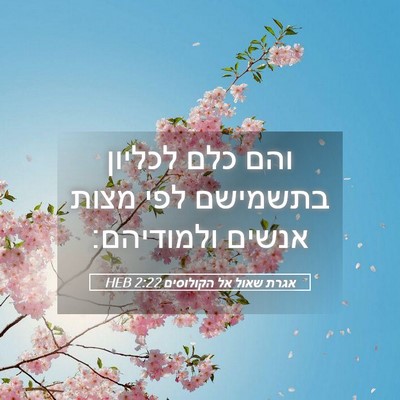 Picture 05 - אגרת שאול אל הקולוסים 2:22 HEB - והם כלם לכליון בתשמישם לפי - Bible Verse Picture