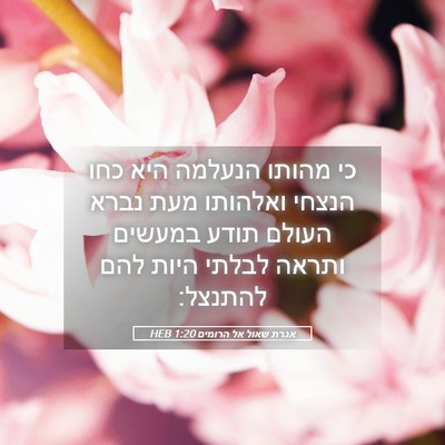 Picture 05 - אגרת שאול אל הרומים 1:20 HEB - כי מהותו הנעלמה היא כחו - Bible Verse Picture