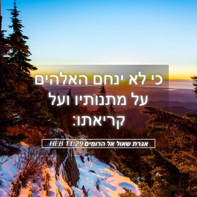 Picture 05 - אגרת שאול אל הרומים 11:29 HEB - כי לא ינחם האלהים על - Bible Verse Picture