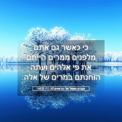 Picture 05 - אגרת שאול אל הרומים 11:30 HEB - כי כאשר גם אתם מלפנים ממרים - Bible Verse Picture