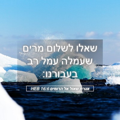 Picture 05 - אגרת שאול אל הרומים 16:6 HEB - שאלו לשלום מרים שעמלה עמל - Bible Verse Picture