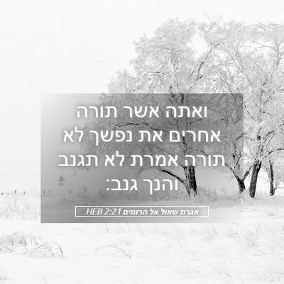 Picture 05 - אגרת שאול אל הרומים 2:21 HEB - ואתה אשר תורה אחרים את נפשך - Bible Verse Picture