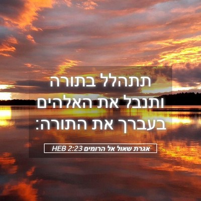 Picture 05 - אגרת שאול אל הרומים 2:23 HEB - תתהלל בתורה ותנבל את - Bible Verse Picture