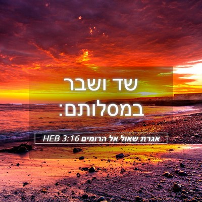 Picture 05 - אגרת שאול אל הרומים 3:16 HEB - שד ושבר - Bible Verse Picture