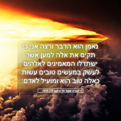 Picture 05 - אגרת שאול אל טיטוס 3:8 HEB - נאמן הוא הדבר ורצה אני כי - Bible Verse Picture