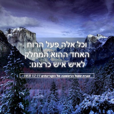 Picture 05 - אגרת שאול הראשונה אל הקורינתים 12:11 HEB - וכל אלה פעל הרוח האחד ההוא - Bible Verse Picture